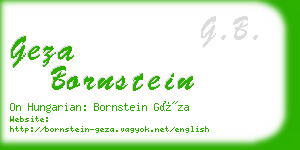 geza bornstein business card